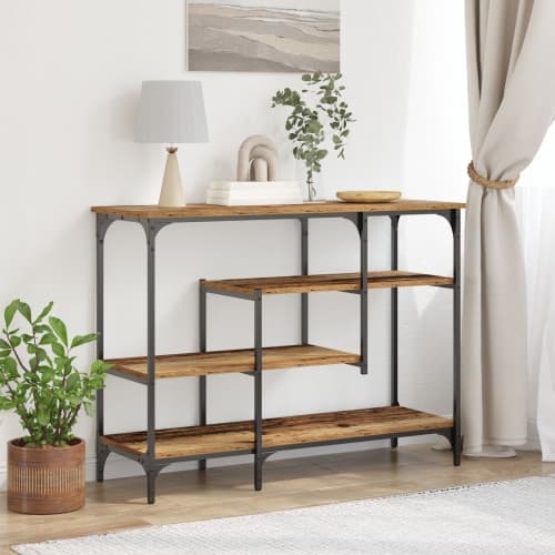 Konsolbord återvunnet trä 100x35x75 cm konstruerat trä och stål