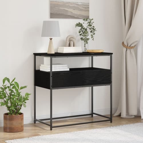 Konsolbord svart ek 75x40x75 cm konstruerat trä och stål