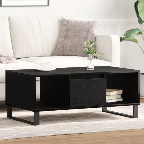 Soffbord svart ek 90x50x36,5 cm konstruerat trä
