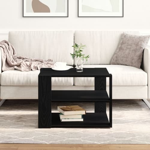 Soffbord svart ek 59,5x59,5x40 cm konstruerat trä