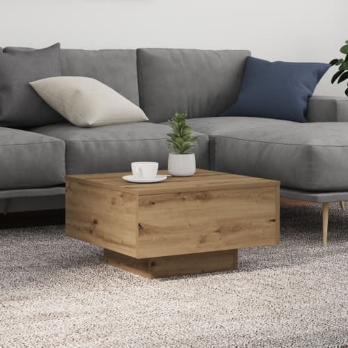 Kaffeebord med LED-lampor Artisan Ek 55x55x31 cm