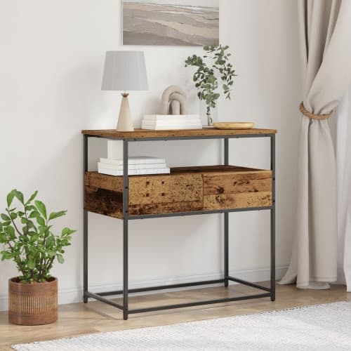 Konsolbord återvunnet trä 75x40x75 cm konstruerad trä och stål