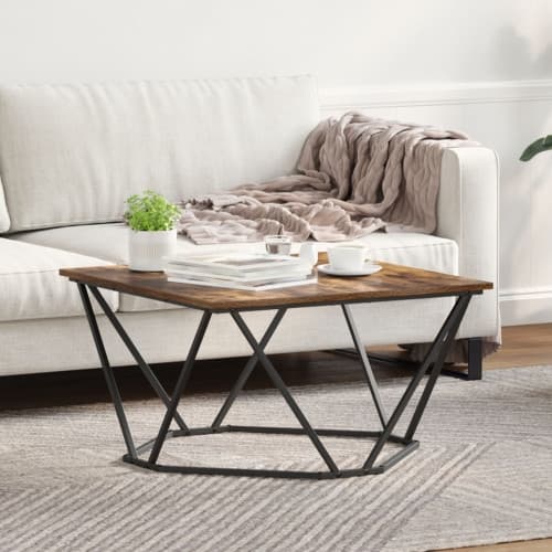 Kaffeebord Rökt Ek 80x80x45 cm Konstruerat Trä