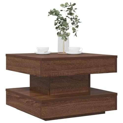 Soffbord 360 grader vridbart brun ek 50x50x34,5 cm