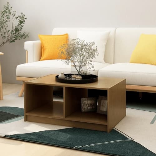 Soffbord honungsbrun 75x50x33,5 cm massiv furu