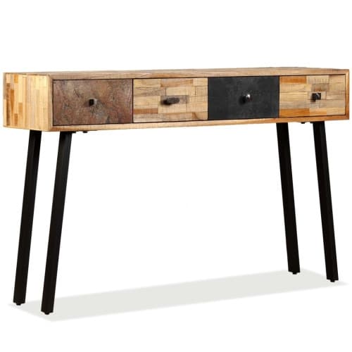 Konsolbord massivt återvunnet teakträ 120x30x76 cm