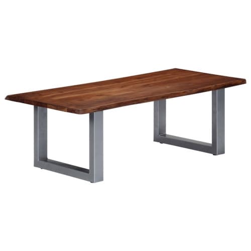 Soffbord med levande kanter 115x60x40 cm massivt akaciaträ
