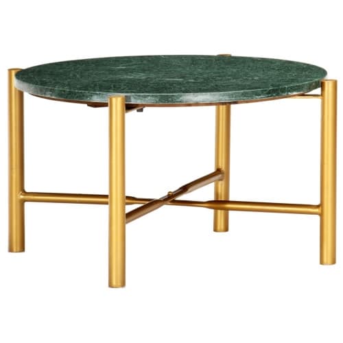 Soffbord grön 60x60x35 cm äkta sten med marmorstruktur