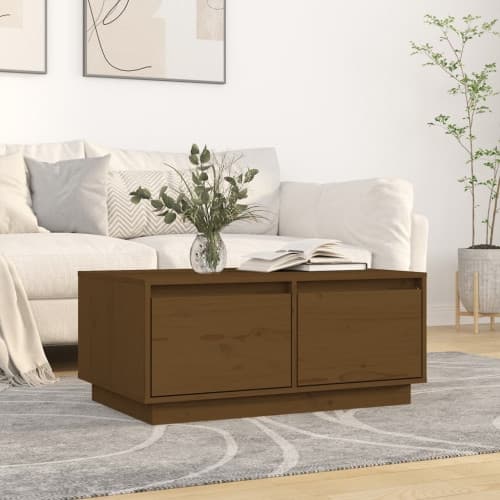 Soffbord honungsbrun 80x50x35 cm massiv furu