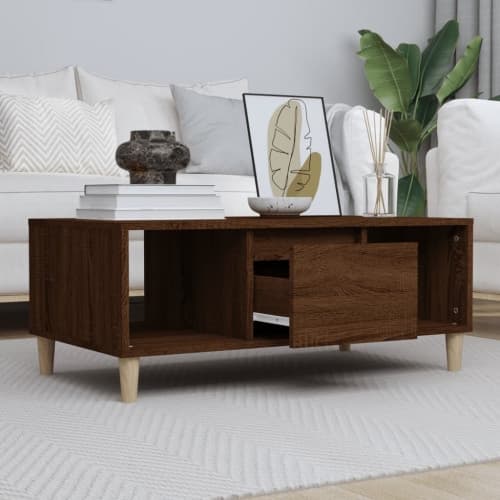 Soffbord brun ek 90x50x36,5 cm konstruerat trä