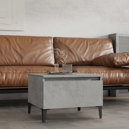 Sidobord betonggrå 50x46x35 cm konstruerat trä