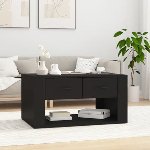 Soffbord svart 80x50x40 cm konstruerat trä