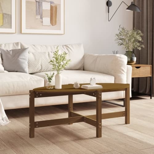 Soffbord honungsbrun 118x63x45 cm massiv furu