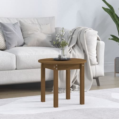 Soffbord honungsbrun Ø 45x40 cm massiv furu