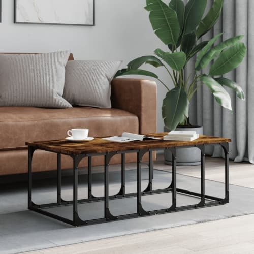 Soffbord rökfärgad ek 100x50x35,5 cm konstruerat trä