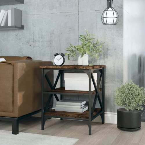 Soffbord rökfärgad ek 40x42x50 cm konstruerat trä