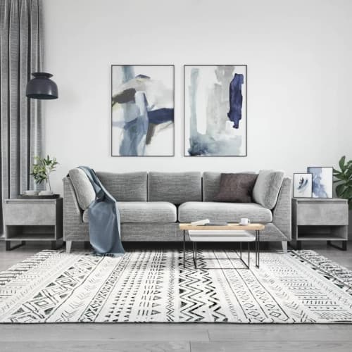 Sidobord 2 st betonggrå 50x46x50 cm konstruerat trä