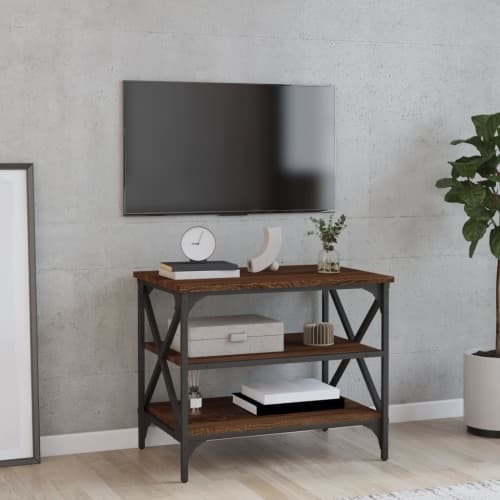 Tv-bänk brun ek 60x40x50 cm konstruerat trä