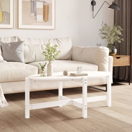 Soffbord vit 118x63x45 cm massiv furu