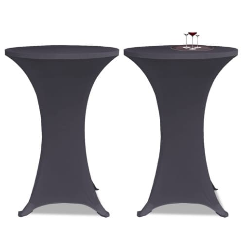 Bordsöverdrag 2 st 60 cm stretch antracit