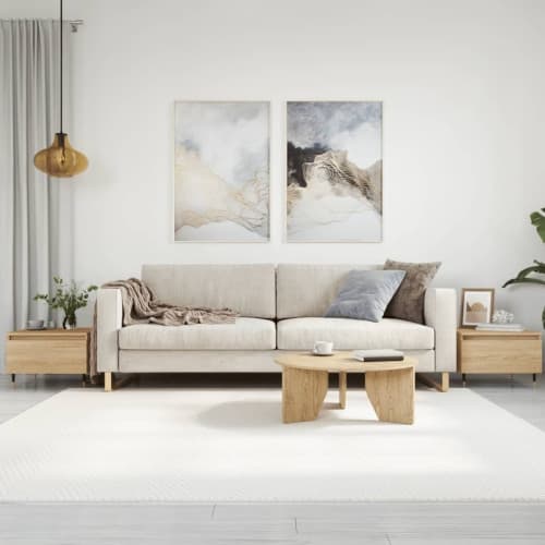 Soffbord 2 st sonoma-ek 50x46x35 cm konstruerat trä