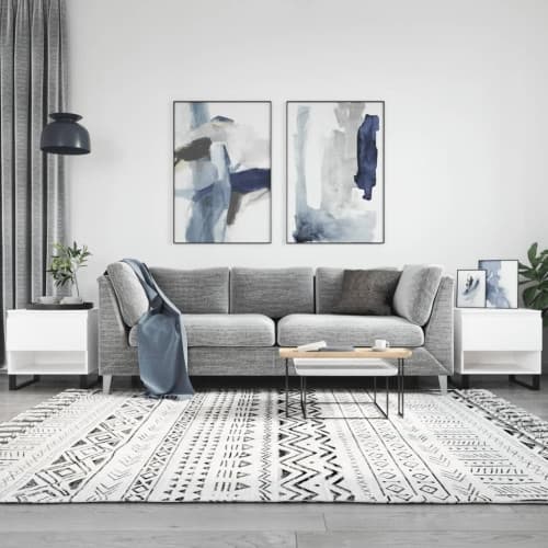 Soffbord 2 st vit 50x46x50 cm konstruerat trä