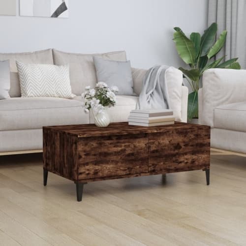 Soffbord rökfärgad ek 90x50x36,5 cm konstruerat trä