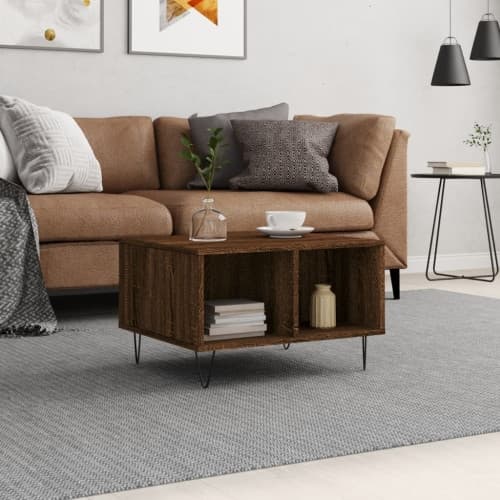 Soffbord brun ek 60x50x36,5 cm konstruerat trä