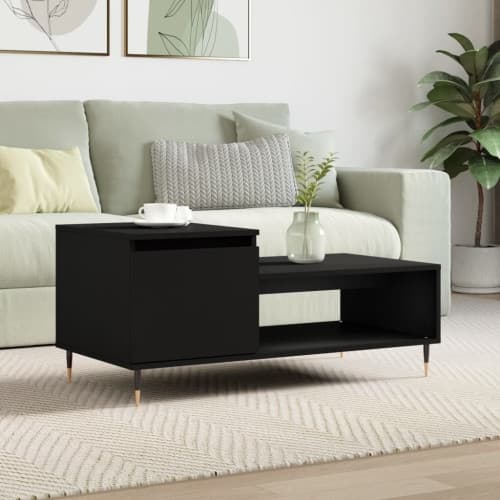 Soffbord svart 100x50x45 cm konstruerat trä