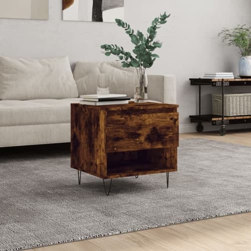 Soffbord rökfärgad ek 50x46x50 cm konstruerat trä