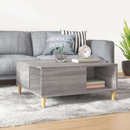 Soffbord grå sonoma 80x80x36,5 cm konstruerat trä