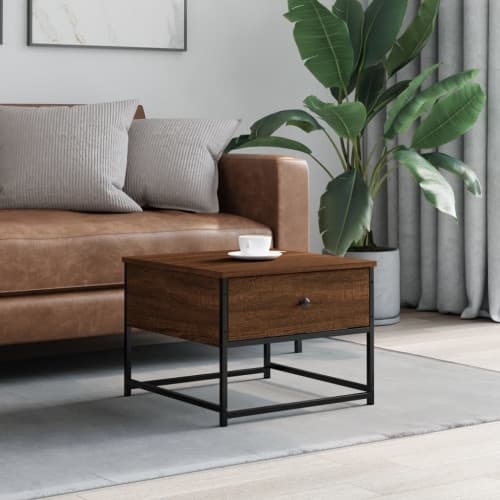 Soffbord brun ek 51x51x40 cm konstruerat trä