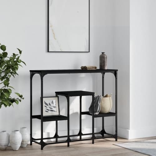 Konsolbord svart 89,5x28x76 cm konstruerat trä