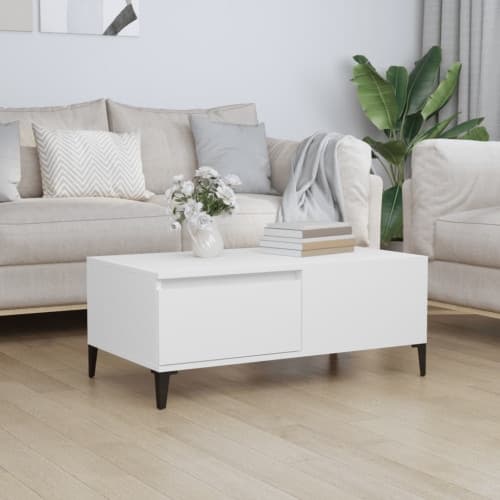Soffbord vit 90x50x36,5 cm konstruerat trä