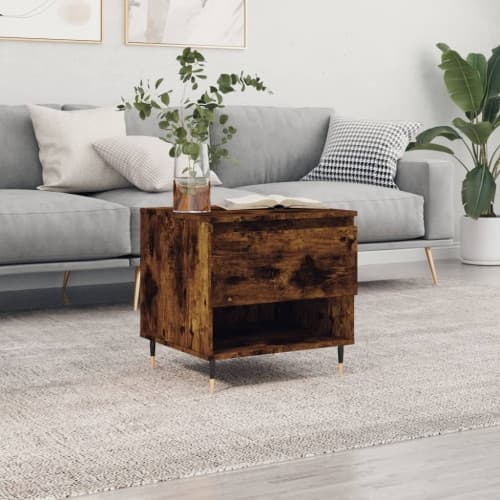 Soffbord rökfärgad ek 50x46x50 cm konstruerat trä