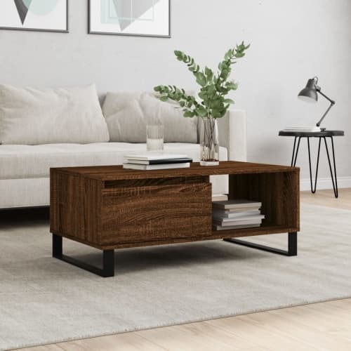 Soffbord brun ek 90x50x36,5 cm konstruerat trä