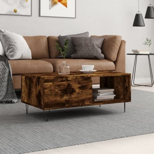Soffbord rökfärgad ek 90x50x36,5 cm konstruerat trä
