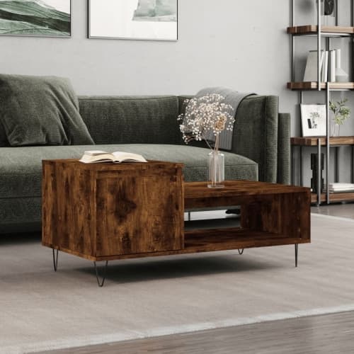 Soffbord rökfärgad ek 100x50x45 cm konstruerat trä