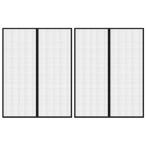 Insektsdraperier 2 st med magneter svart 230x160 cm