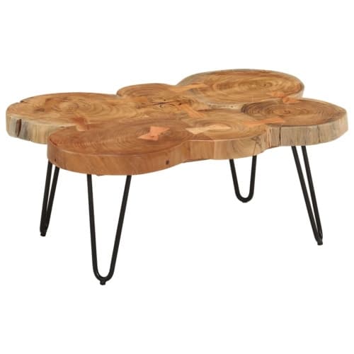 Soffbord 36 cm 6 träutskärningar massivt akaciaträ