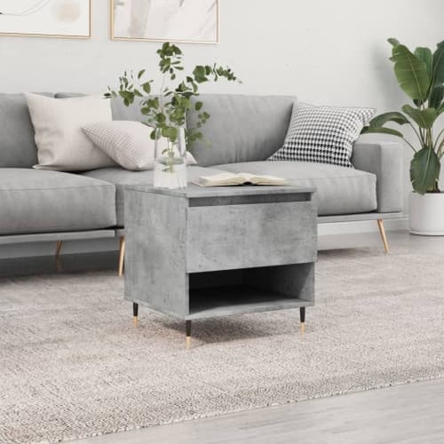 Soffbord betonggrå 50x46x50 cm konstruerat trä