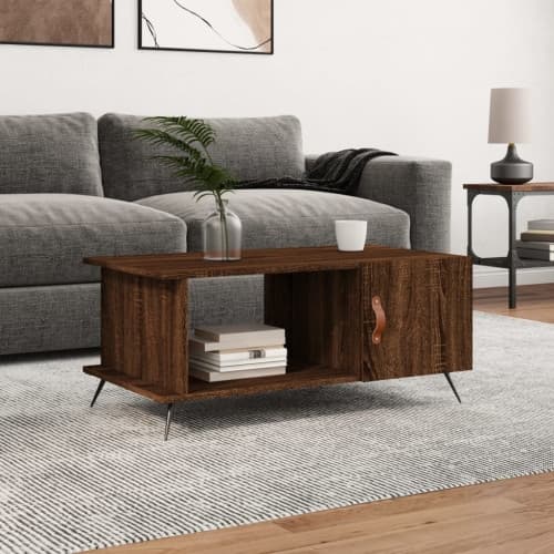 Soffbord brun ek 90x50x40 cm konstruerat trä