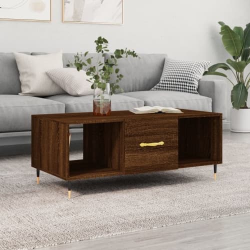 Soffbord brun ek 102x50x40 cm konstruerat trä