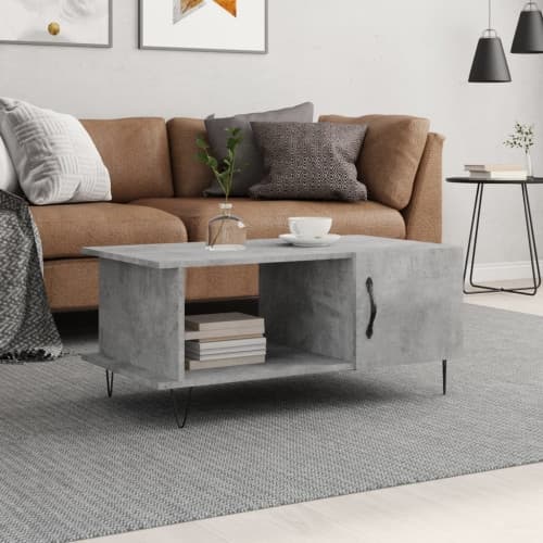 Soffbord betonggrå 90x50x40 cm konstruerat trä