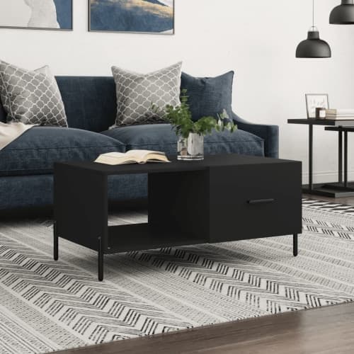 Soffbord svart 90x50x40 cm konstruerat trä
