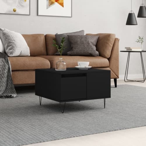Soffbord svart 55x55x36,5 cm konstruerat trä
