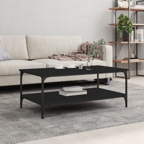 Soffbord svart 100x55x40 cm konstruerat trä