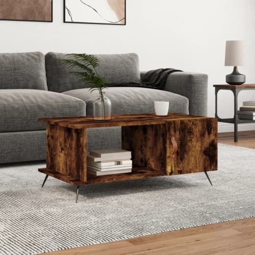 Soffbord rökfärgad ek 90x50x40 cm konstruerat trä