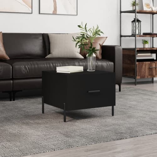 Soffbord svart 50x50x40 cm konstruerat trä