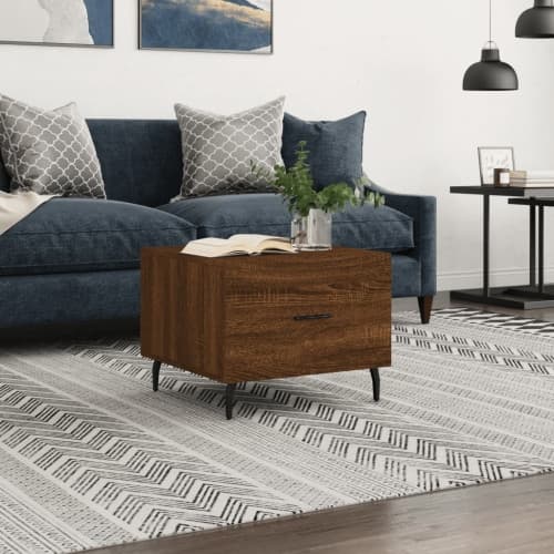Soffbord brun ek 50x50x40 cm konstruerat trä